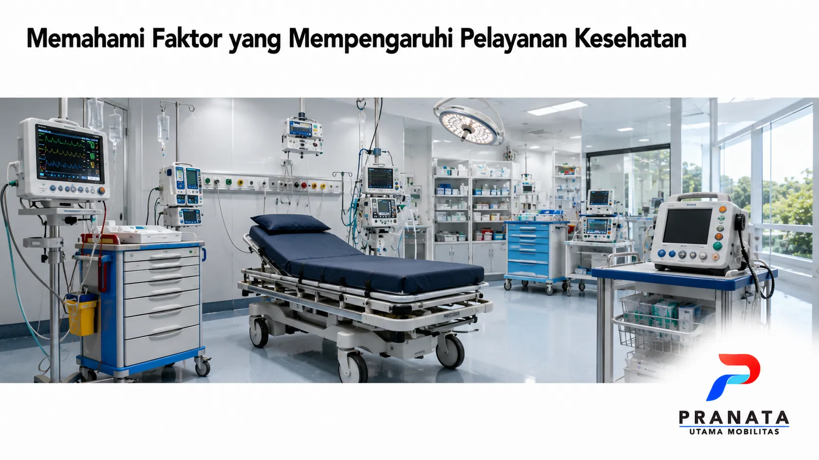 Ruang pelayanan kesehatan dengan peralatan medis modern yang mendukung layanan pasien secara aman, cepat, dan efisien.