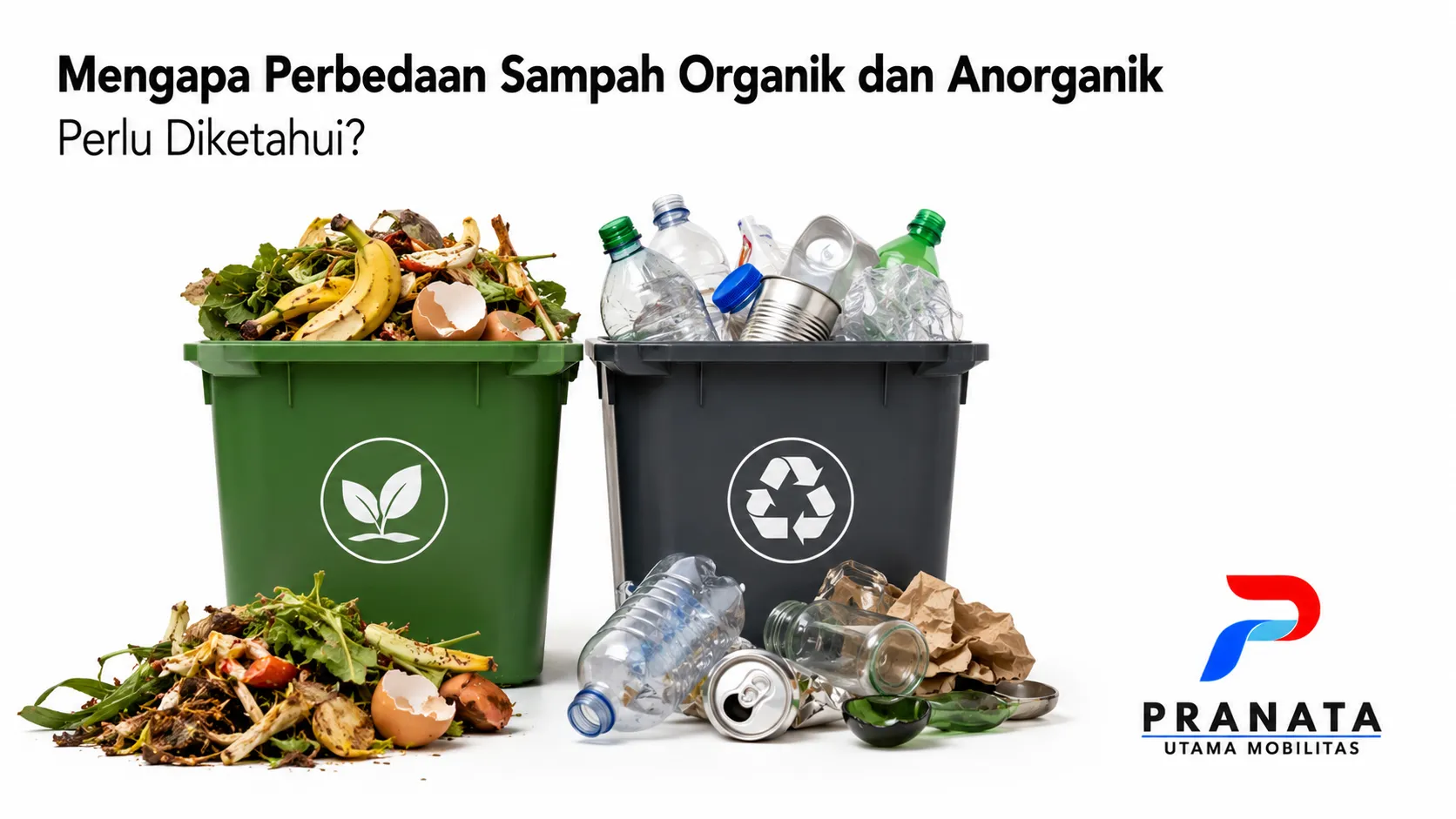 Ilustrasi pemilahan sampah organik dan anorganik sebagai langkah awal mendukung pengelolaan sampah yang lebih efektif dan ramah lingkungan.