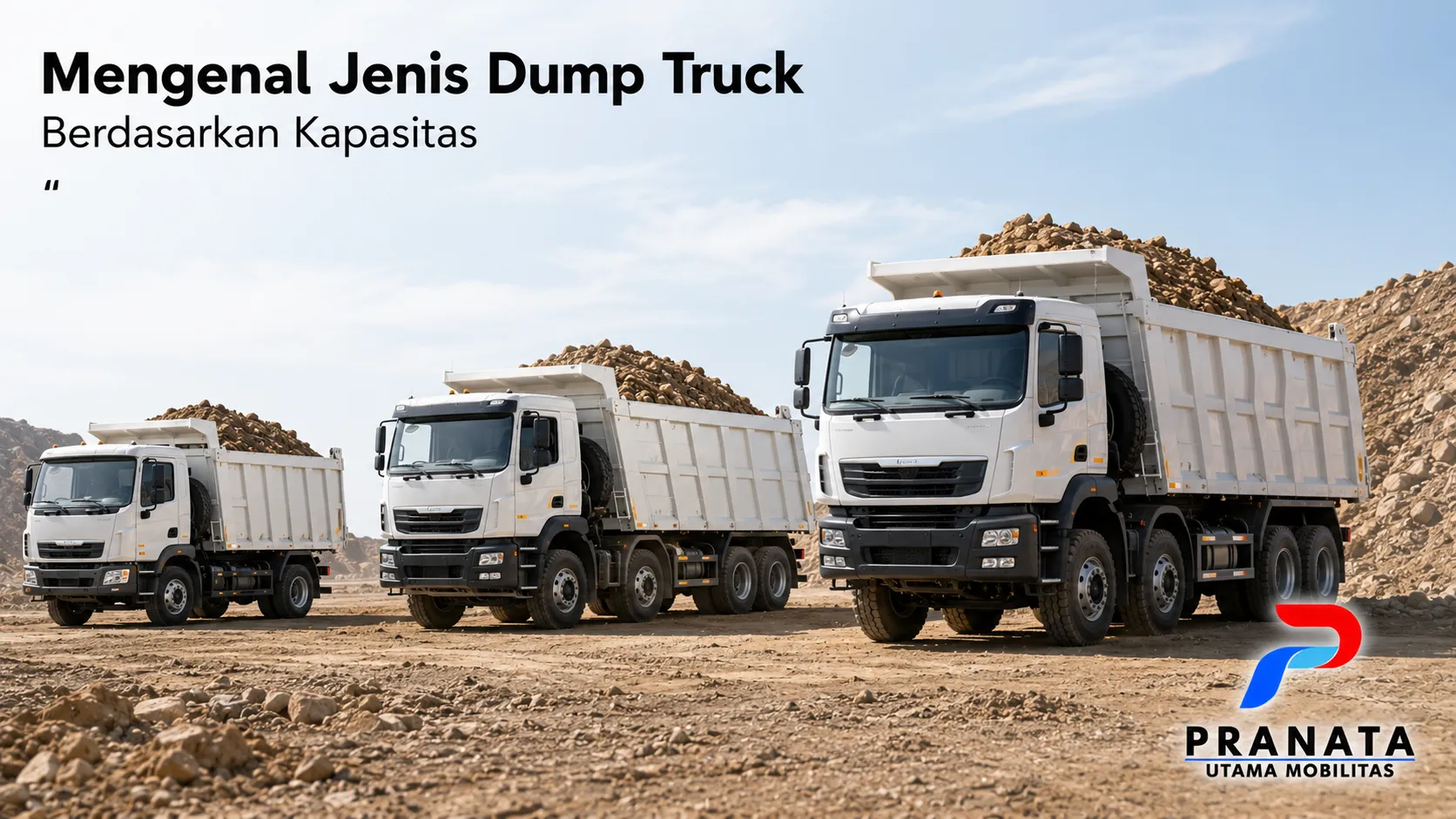 Jenis dump truck dengan kapasitas berbeda untuk kebutuhan proyek.