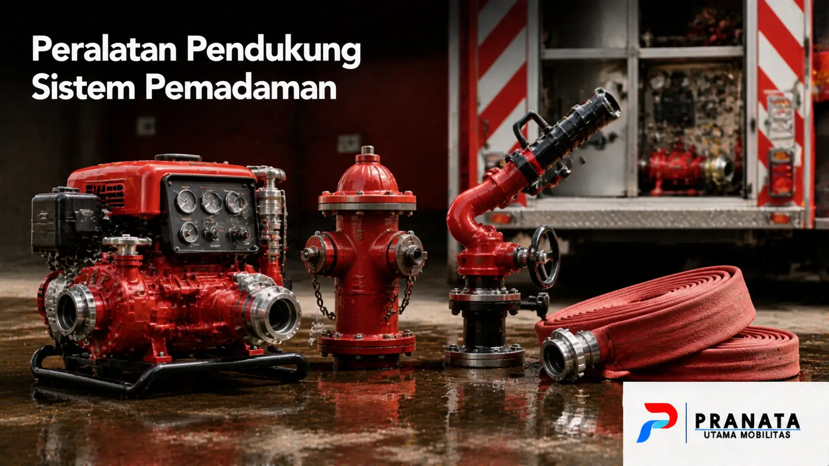 Peralatan Pendukung Sistem Pemadaman Kebakaran seperti Fire Pump Hydrant Fire Monitor dan Fire Hose