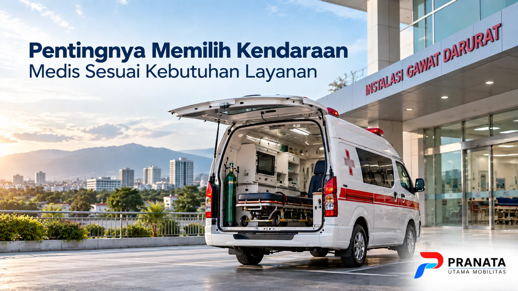 Ambulans medis untuk mendukung kebutuhan layanan kesehatan dan evakuasi pasien.