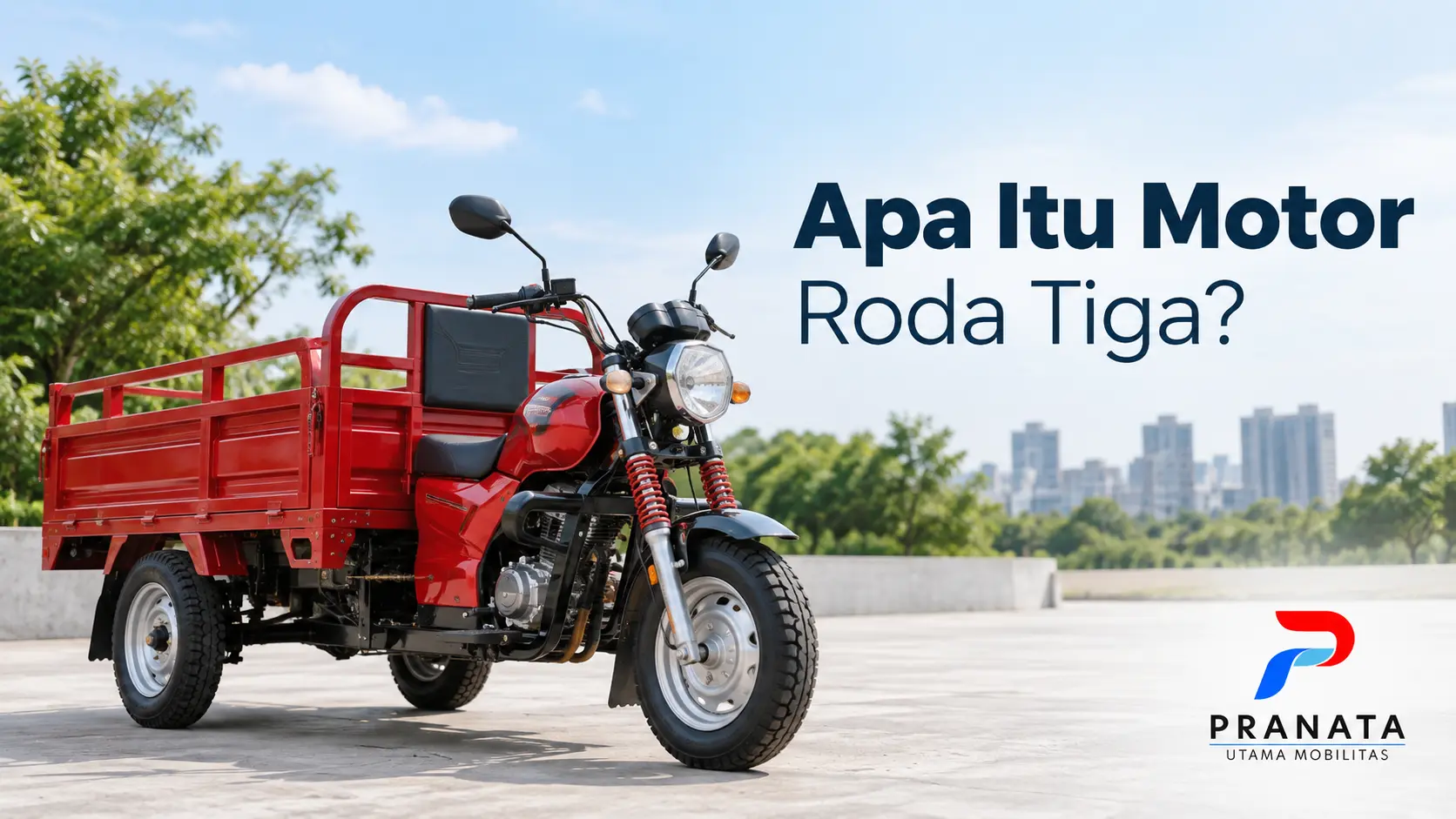 Motor roda tiga sebagai kendaraan angkut untuk kebutuhan operasional dan mobilitas.