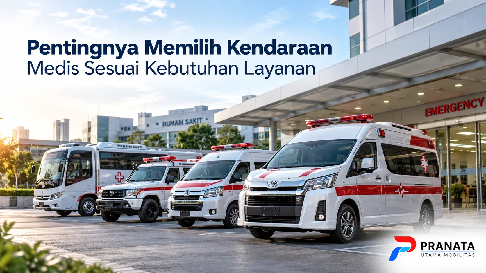 Kendaraan medis untuk mendukung kebutuhan layanan kesehatan dan evakuasi pasien.