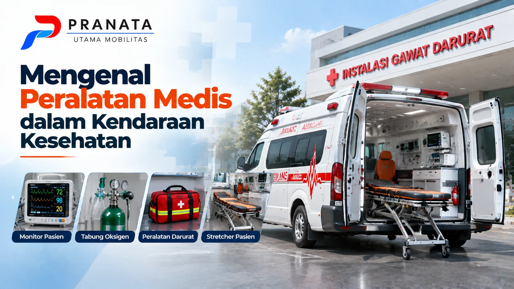 Peralatan medis dalam kendaraan kesehatan dengan fasilitas ambulans Alat Kesehatan Karoseri Inaproc