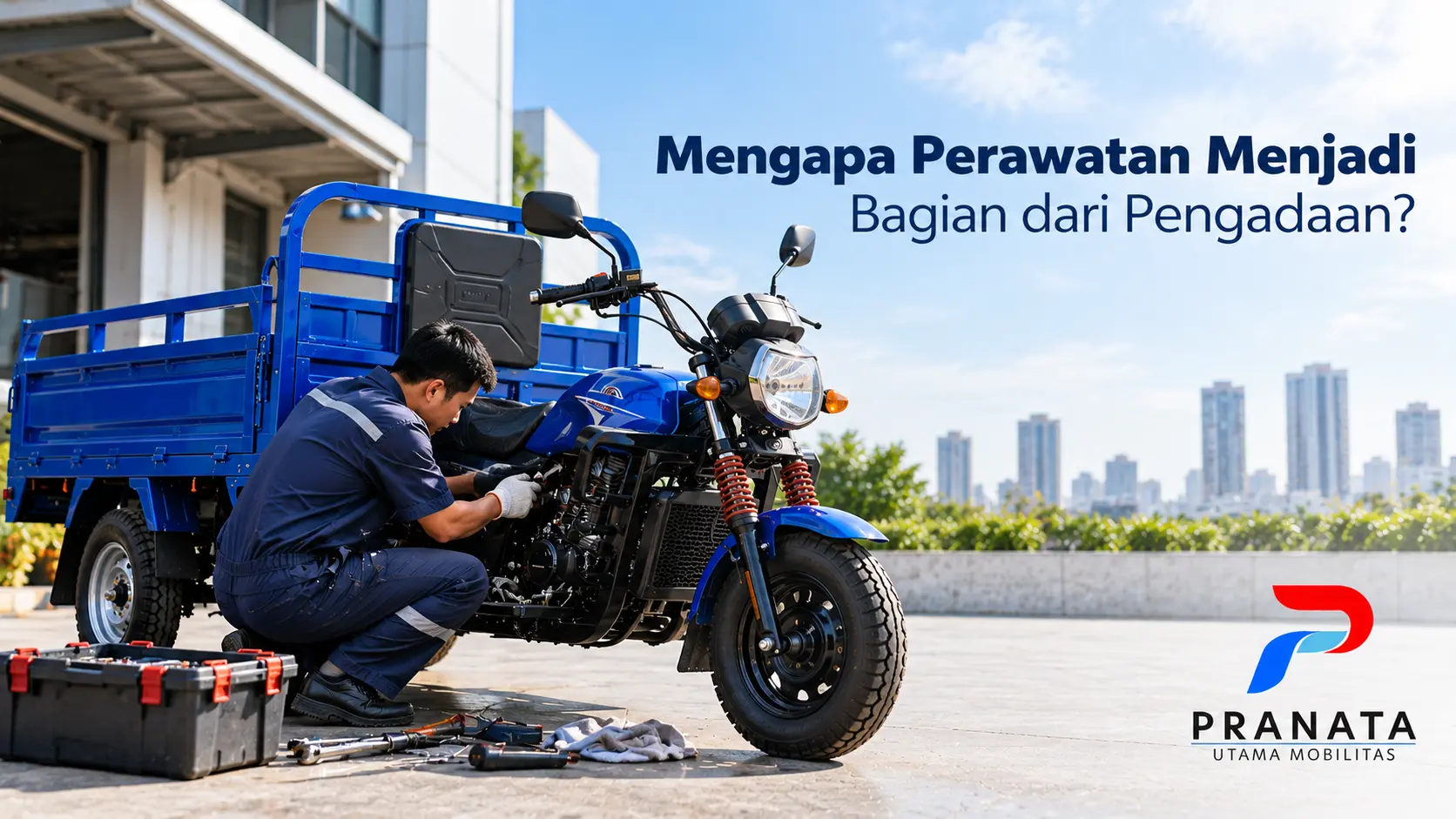 Perawatan motor roda tiga sebagai bagian penting dalam proses pengadaan kendaraan operasional.