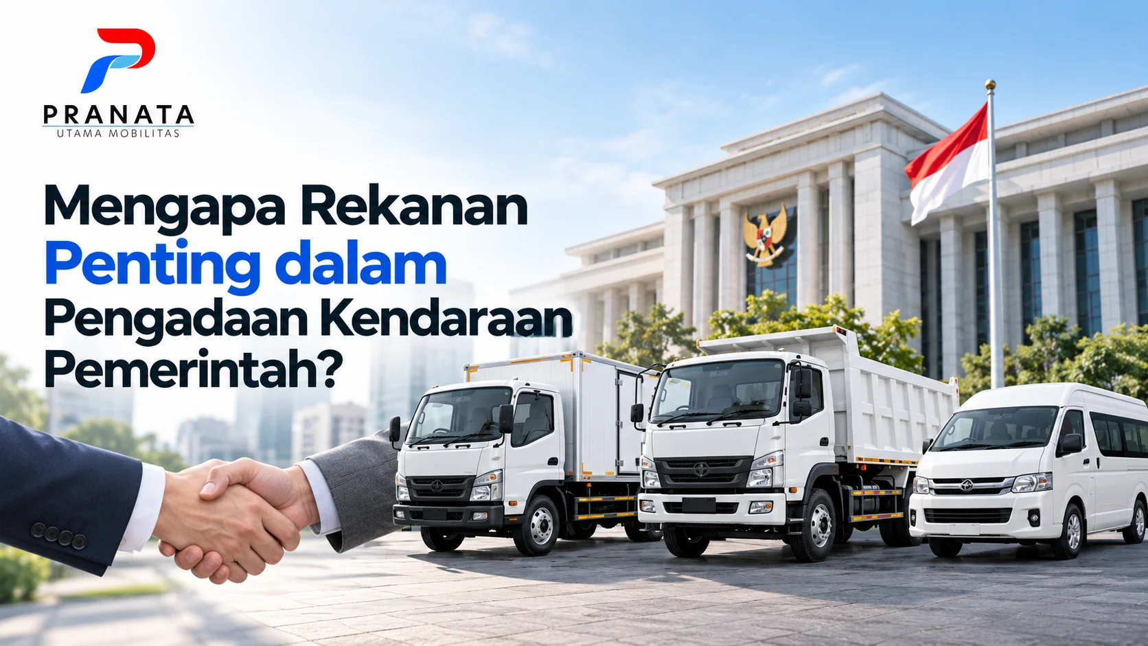 Rekanan Karoseri Inaproc untuk pengadaan kendaraan pemerintah, menampilkan truk boks, dump truck, dan van sebagai kendaraan operasional instansi.