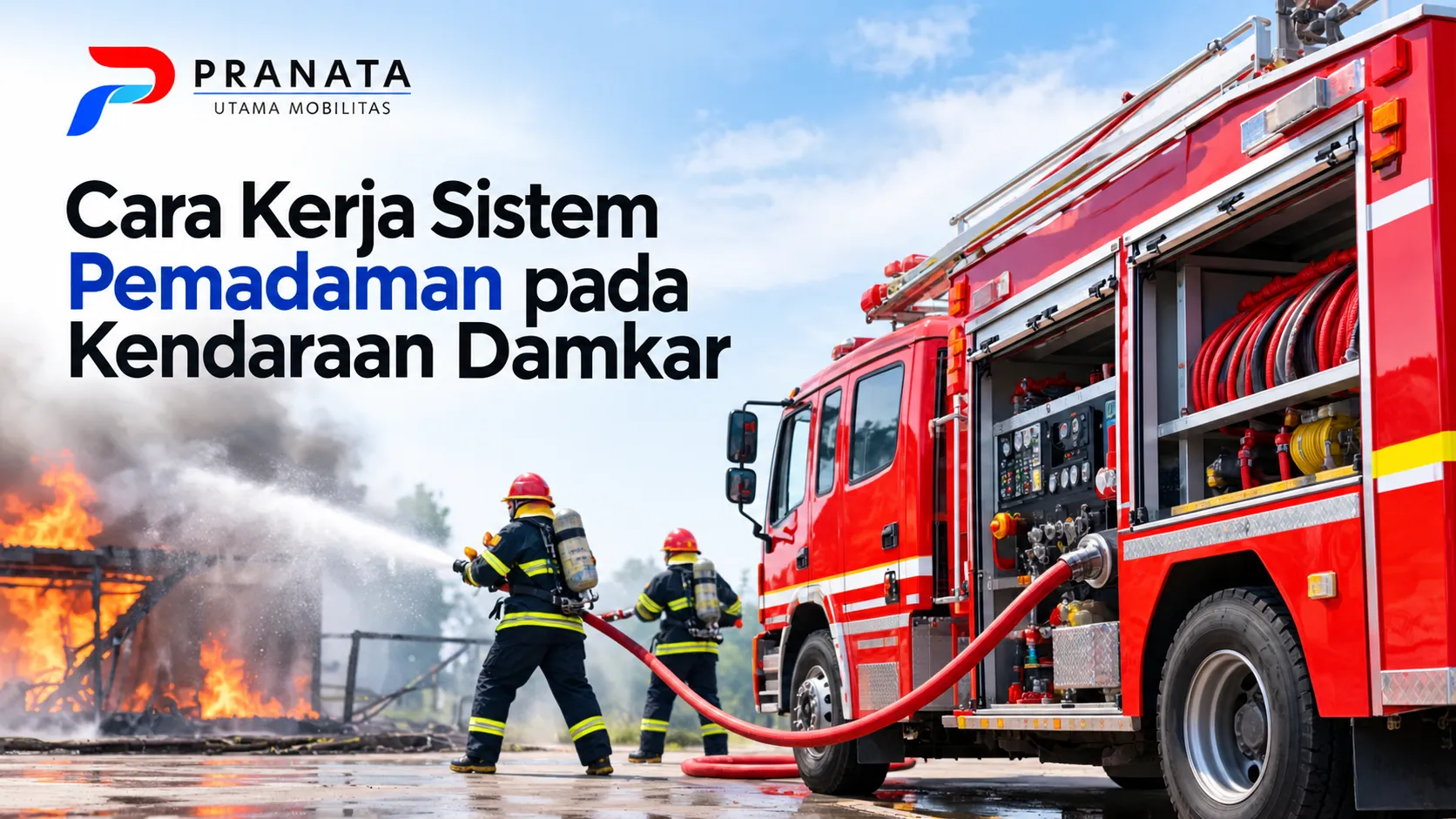 Kendaraan Pemadam Inaproc dengan sistem pemadaman kebakaran