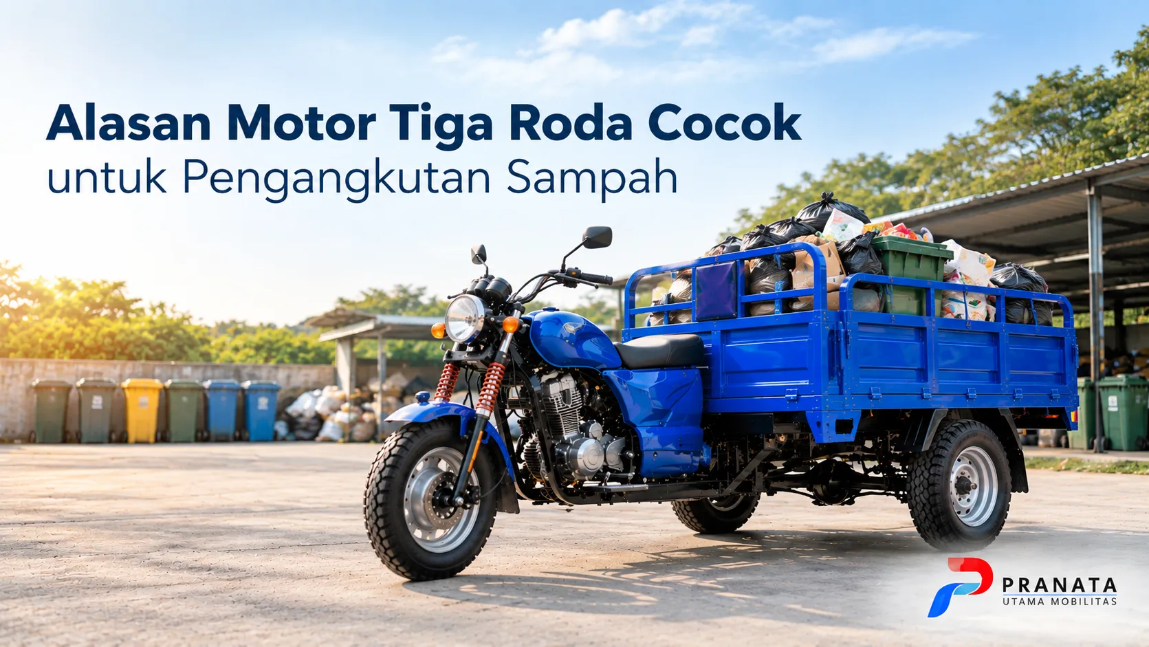 Motor tiga roda untuk pengangkutan sampah